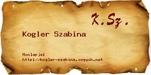 Kogler Szabina névjegykártya