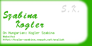 szabina kogler business card